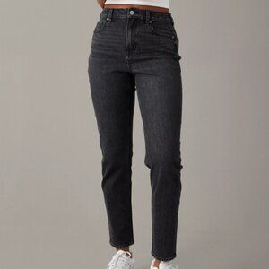 American Eagle Faded Black Strigid Mom Jeans, Size 16 Regular